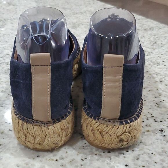 Eric Michaels Serena blue nubuck zip front platform espadrille. Size 41 / 10 - Picture 4 of 8